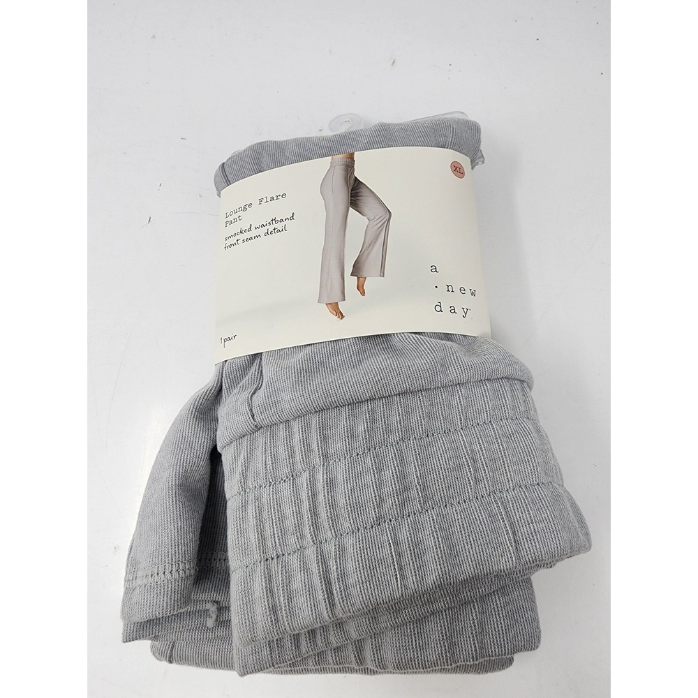 A New Day Womens Lounge Flare Pants Grey Poly Blend‎ Casual Size XL